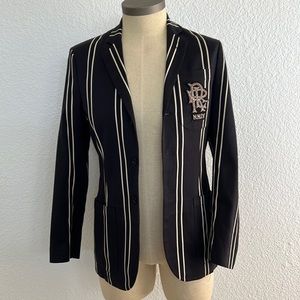 Rugby Ralph Lauren- Black & White boating blazer Men Small RARE